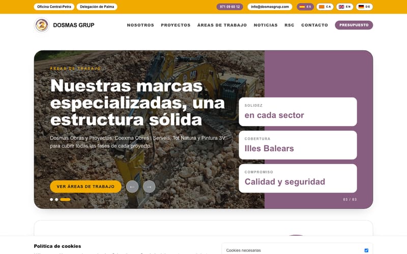 Website von Obres i Excavacions Dos Mas S.L.