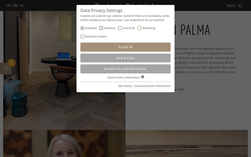 Website von Parkett Dietrich GmbH & Co. KG