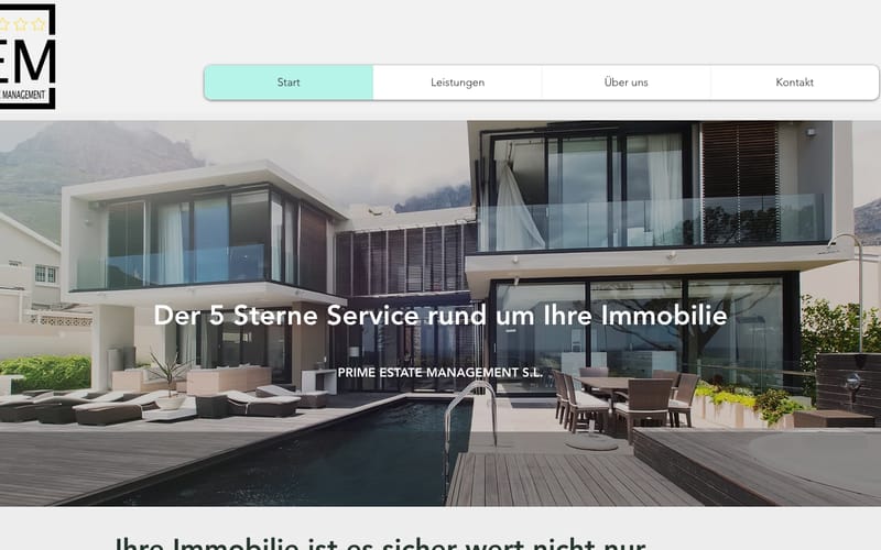 Website von PEM Prime Estate Management