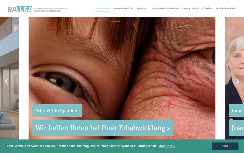 Website von Rechtsanwälte Langhoff & Süselbeck Abogados SLP
