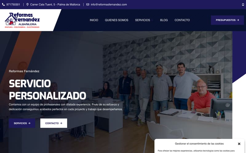 Website von Reformas Fernandez