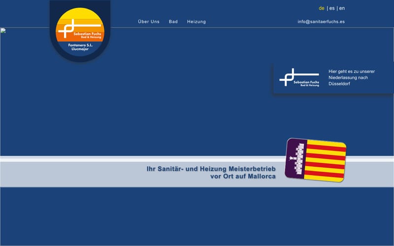 Website von SANITAERFUCHS FONTANERO SL (Sebastian Fuchs Bad & Heizung)