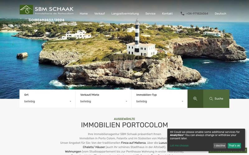 Website von SBM Schaak Immobilien