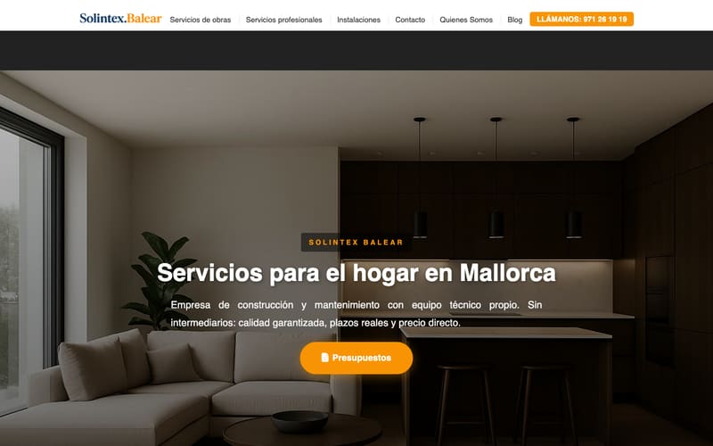 Website von Solintex Balear