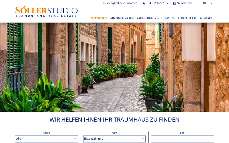 Website von Sóller Studio