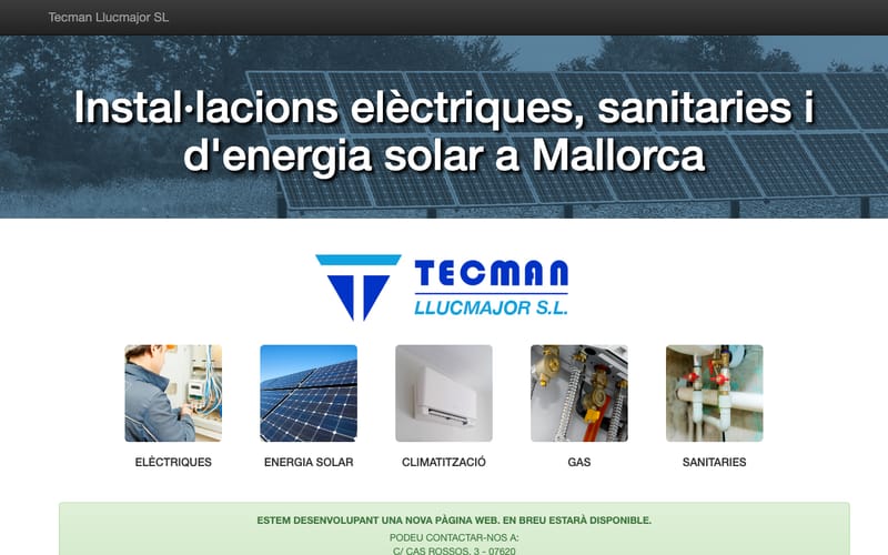 Website von TECMAN Llucmajor