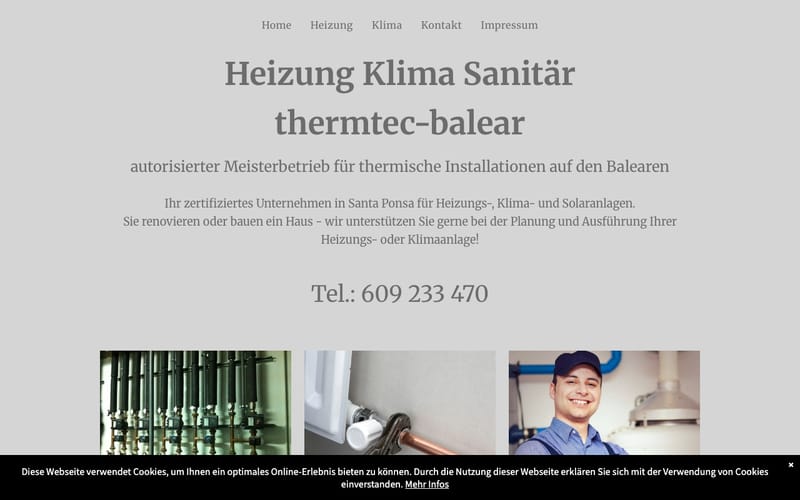 Website von thermtec-balear